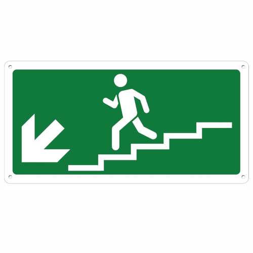 Cartello Uscita Emergenza Discesa Scale Sinistra
